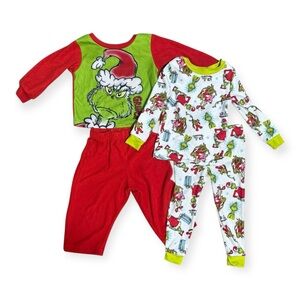 Grinch Kids Pajamas Set - Red and Green